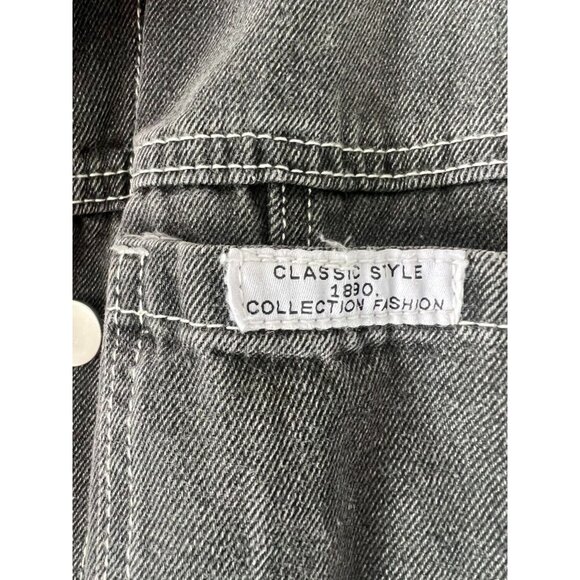 DAZY Sherpa Lined Denim Jacket Small Gray Faux Shearling Trucker Coat Winter - Picture 3 of 7